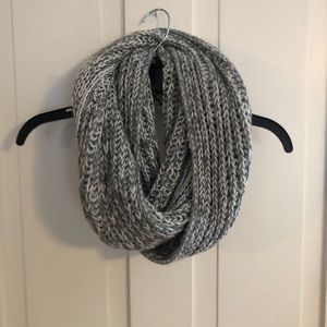 Gray and White Infinity Scarf